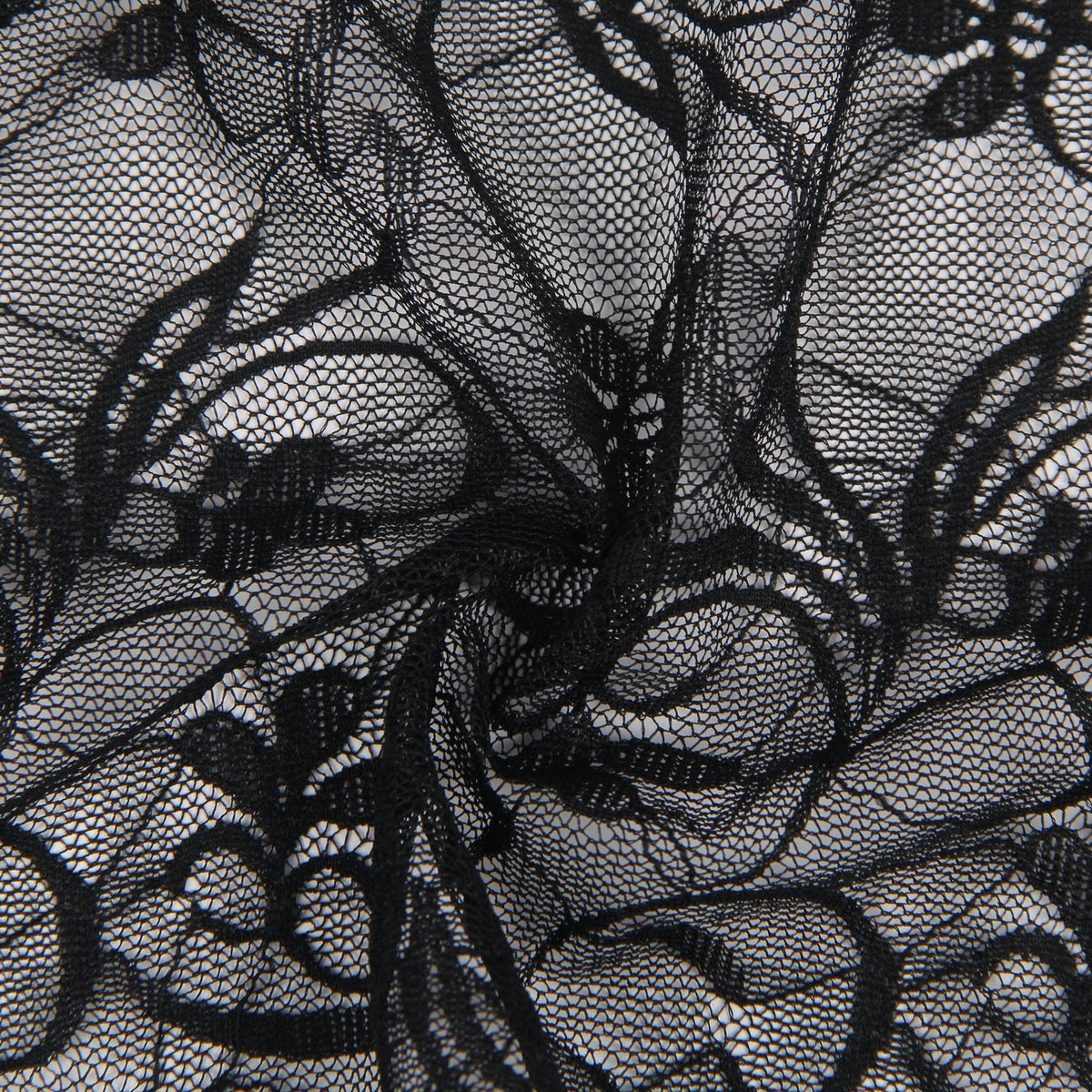 Black Lace Underwired Babydoll with Heart - Lace Side Slit & Adjustable Back Closure - TeaseFashion