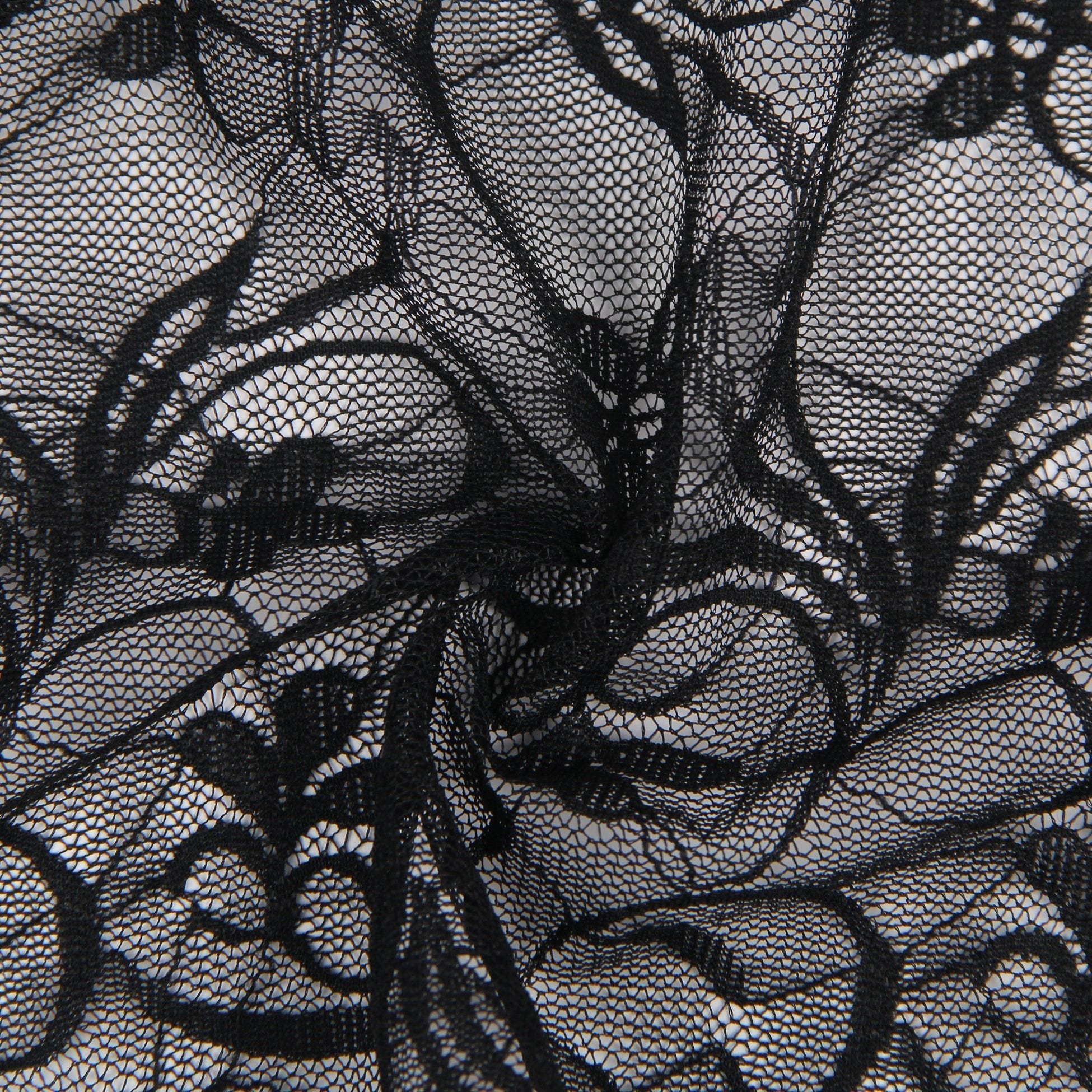 Black Lace With Underwire Adjustable Straps Babydoll - TeaseFashion