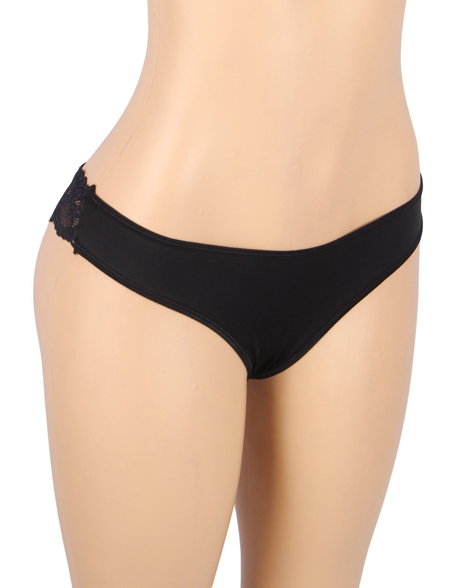 Black Milk Silk Panty – Lace & Hollow - Out Back with Cotton Lining - TeaseFashion