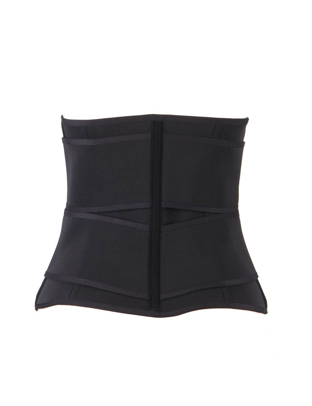Black Neoprene Waist Trainer – 15 Steel Bones & Double Belt - TeaseFashion