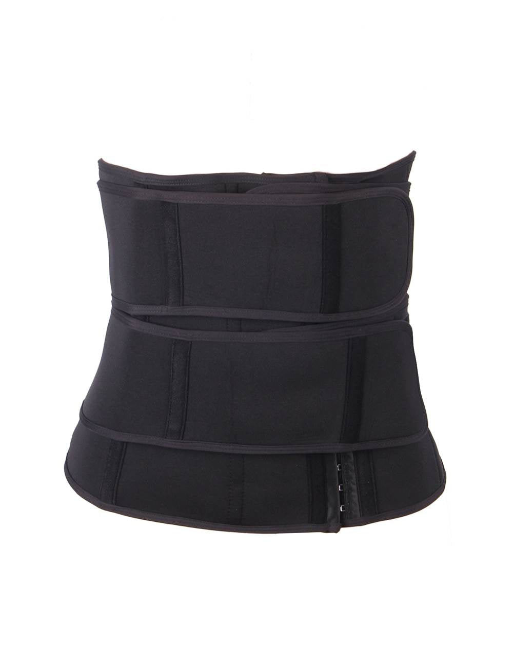 Black Neoprene Waist Trainer – Hook & Eye, 15 Steel Bones - TeaseFashion