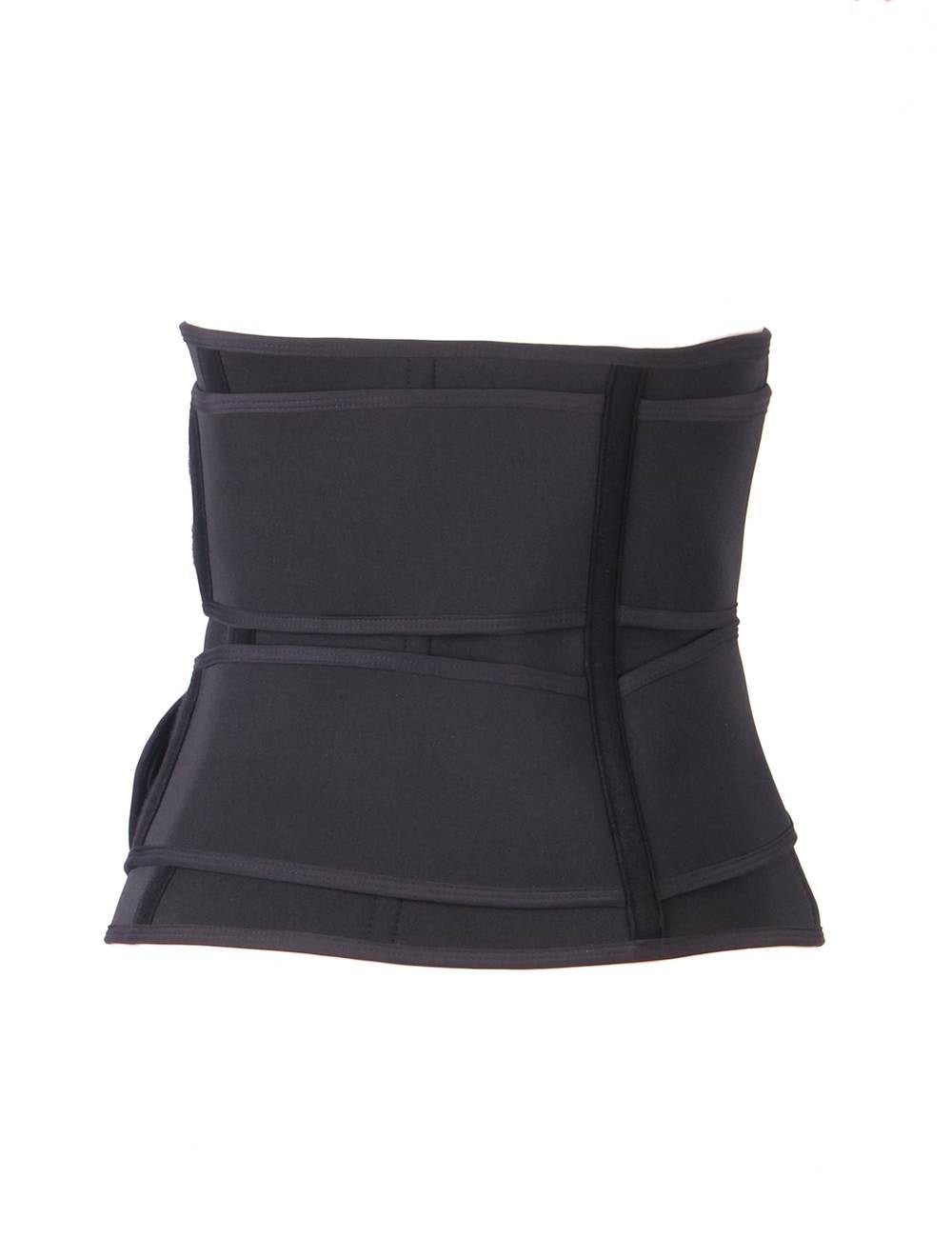 Black Neoprene Waist Trainer – Hook & Eye, 15 Steel Bones - TeaseFashion