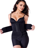 Black Neoprene Waist Trainer – Hook & Eye, 15 Steel Bones - TeaseFashion