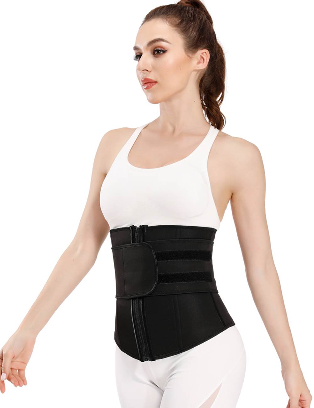 Black Neoprene Waist Trainer – Single Belt, 9 Steel Bones - TeaseFashion