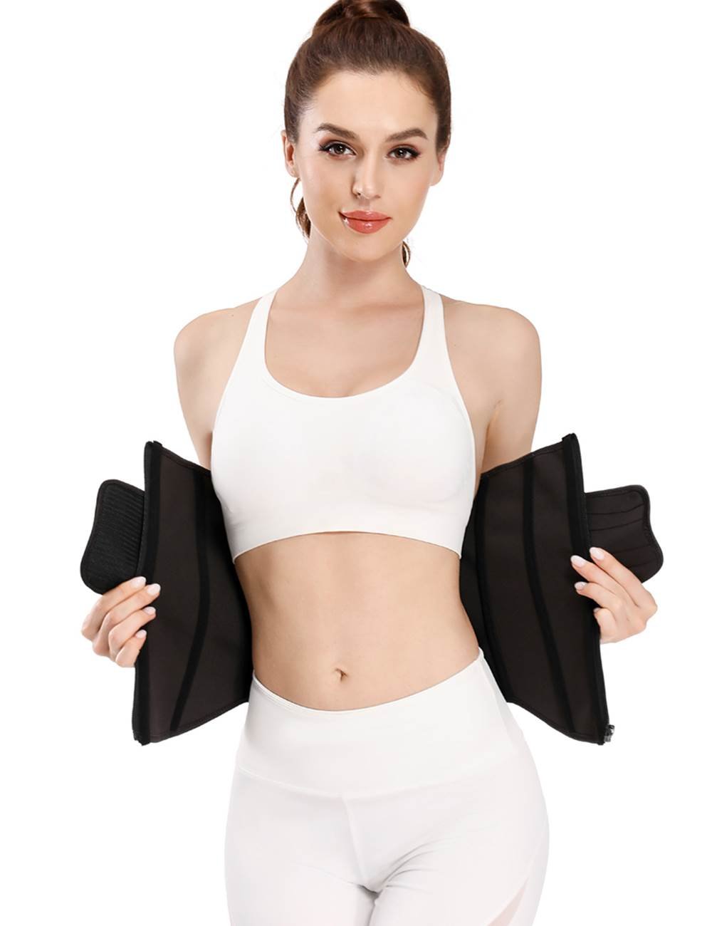 Black Neoprene Waist Trainer – Single Belt, 9 Steel Bones - TeaseFashion