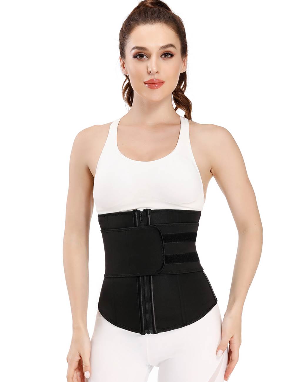Black Neoprene Waist Trainer – Single Belt, 9 Steel Bones - TeaseFashion