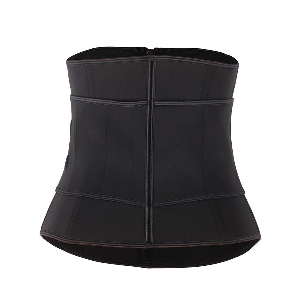 Black Neoprene Waist Trainer – Single Belt, 9 Steel Bones - TeaseFashion