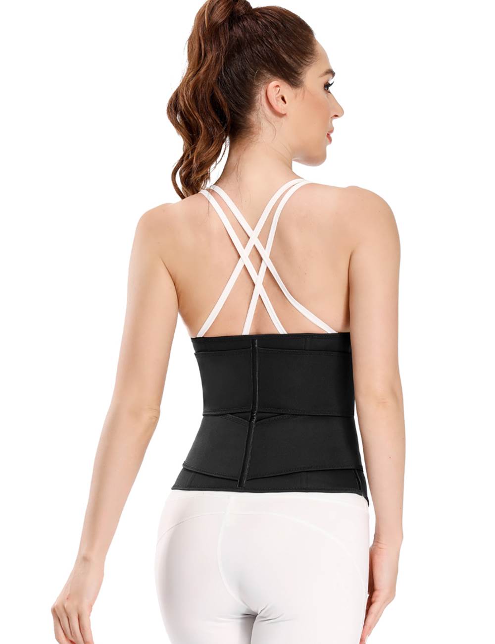 Black Neoprene Waist Trainer – Zip & Velcro, 9 Steel Bones - TeaseFashion