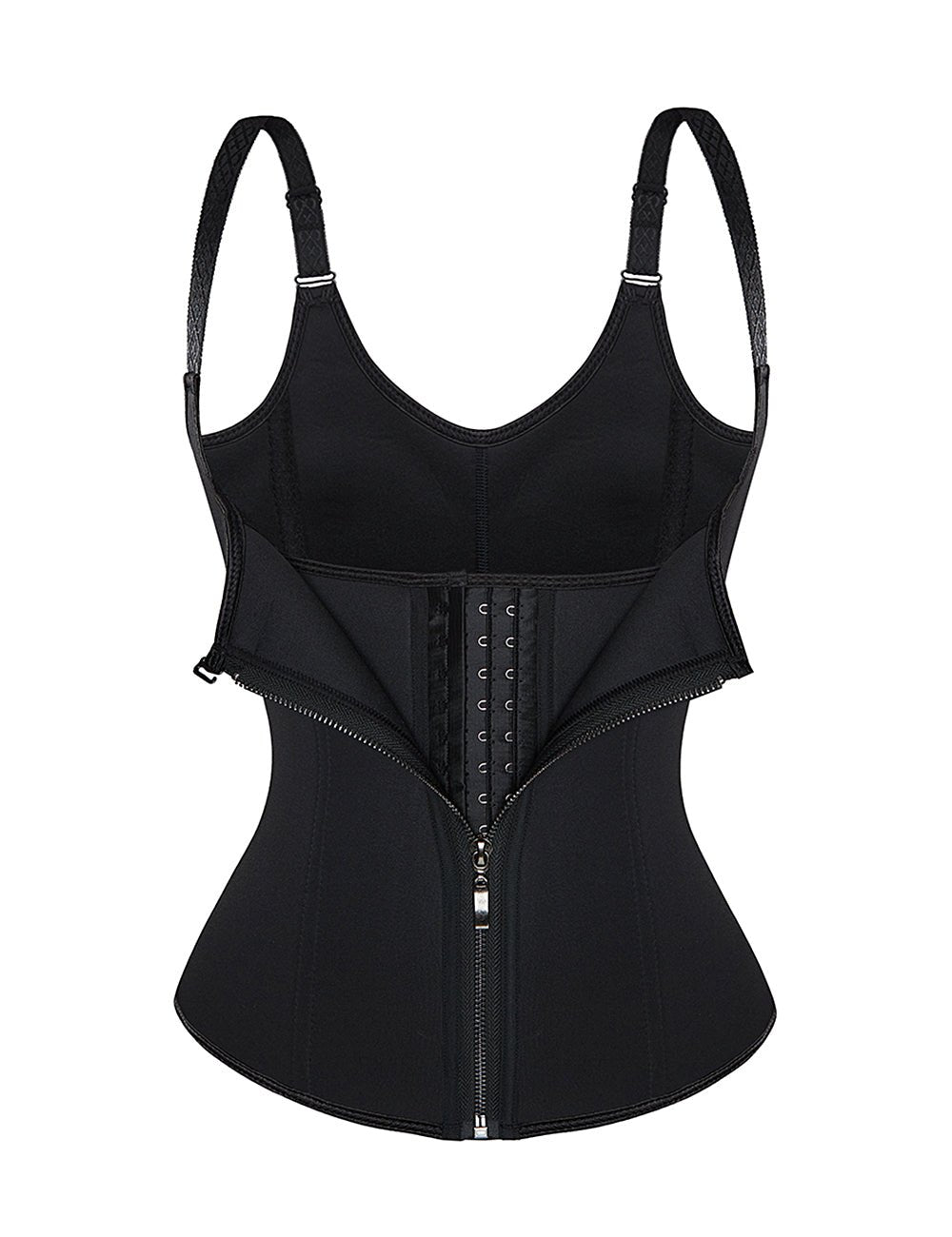 Black Neoprene Waist Training Corset – 6 Steel Bones - TeaseFashion