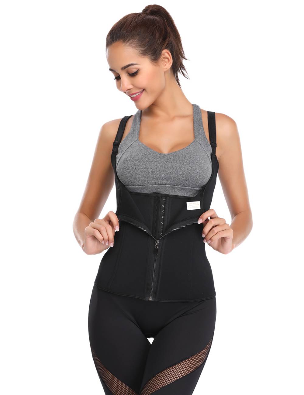 Black Neoprene Waist Training Corset – 6 Steel Bones - TeaseFashion