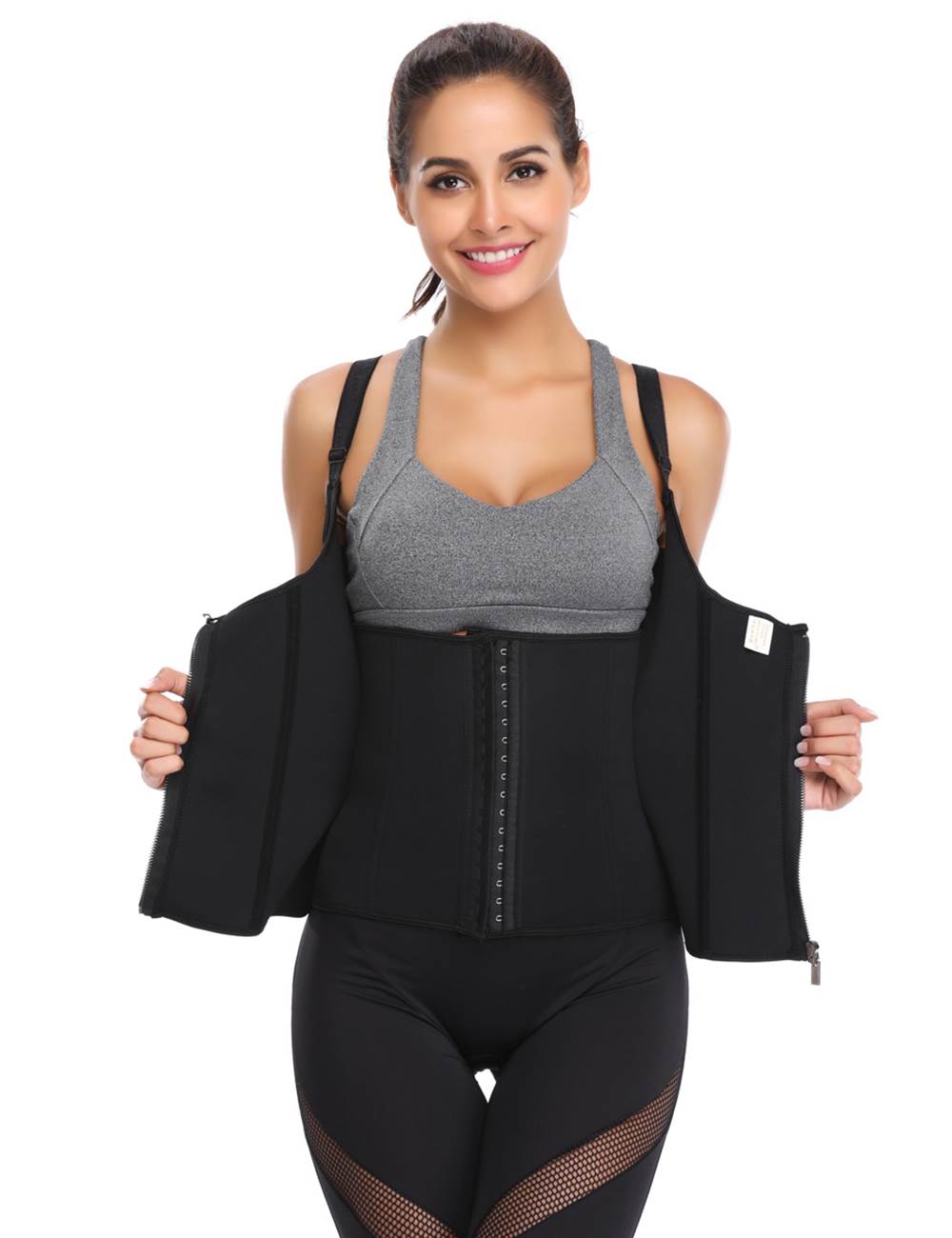 Black Neoprene Waist Training Corset – 6 Steel Bones - TeaseFashion