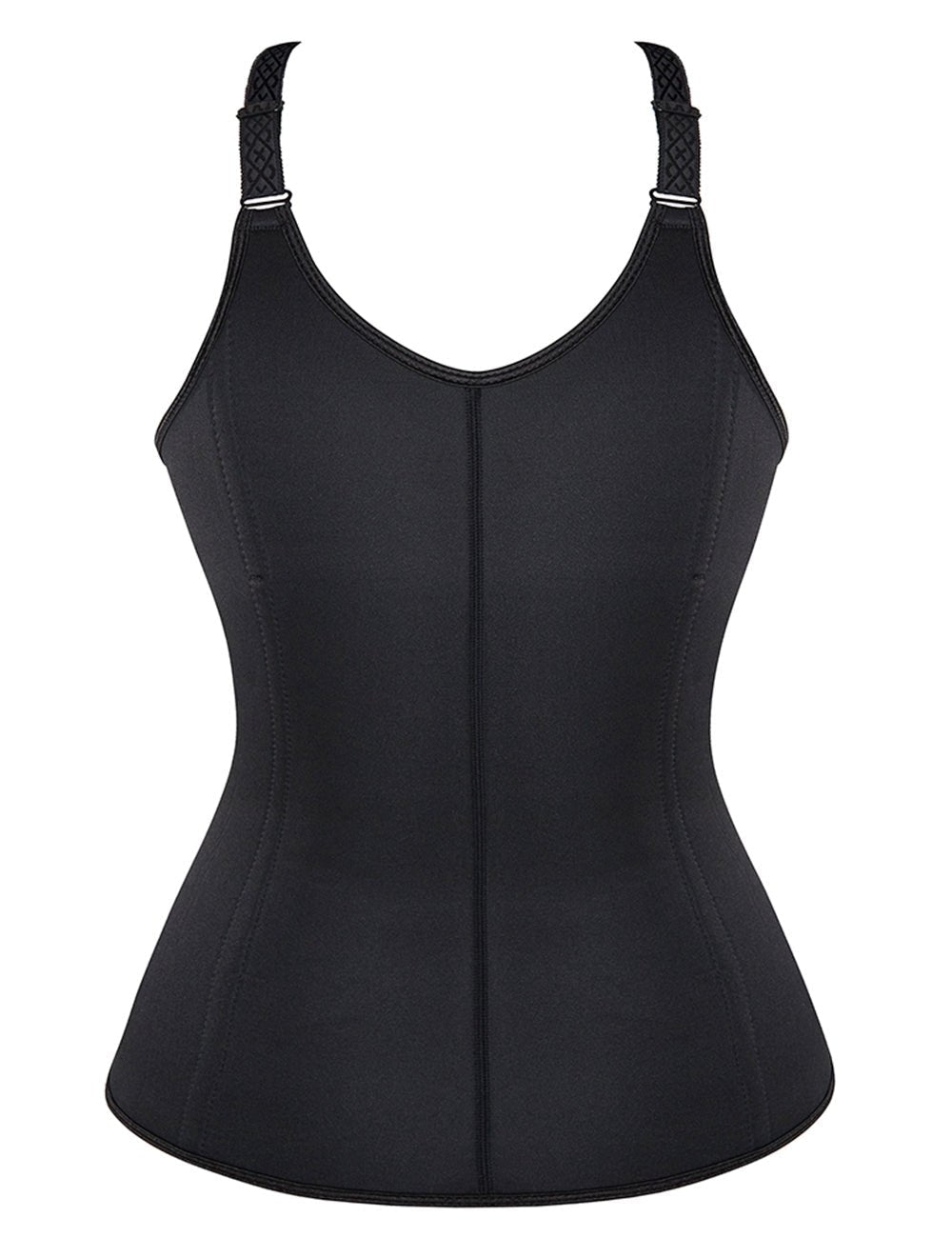 Black Neoprene Waist Training Corset – 6 Steel Bones - TeaseFashion