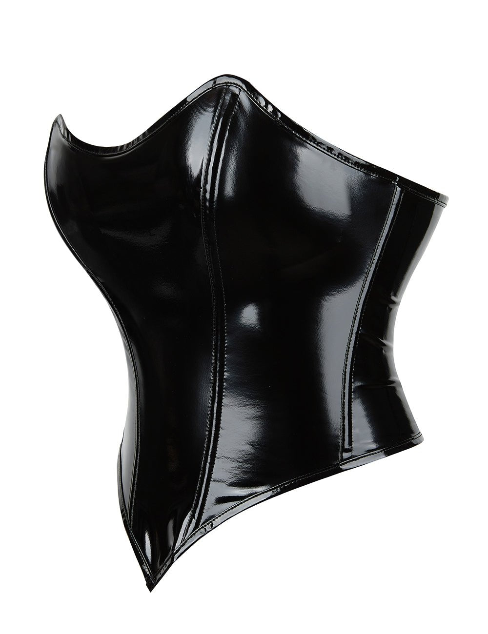 Black Patent Leather Bodysuit – Asymmetric, Crisscross Back & 9 Bones - TeaseFashion