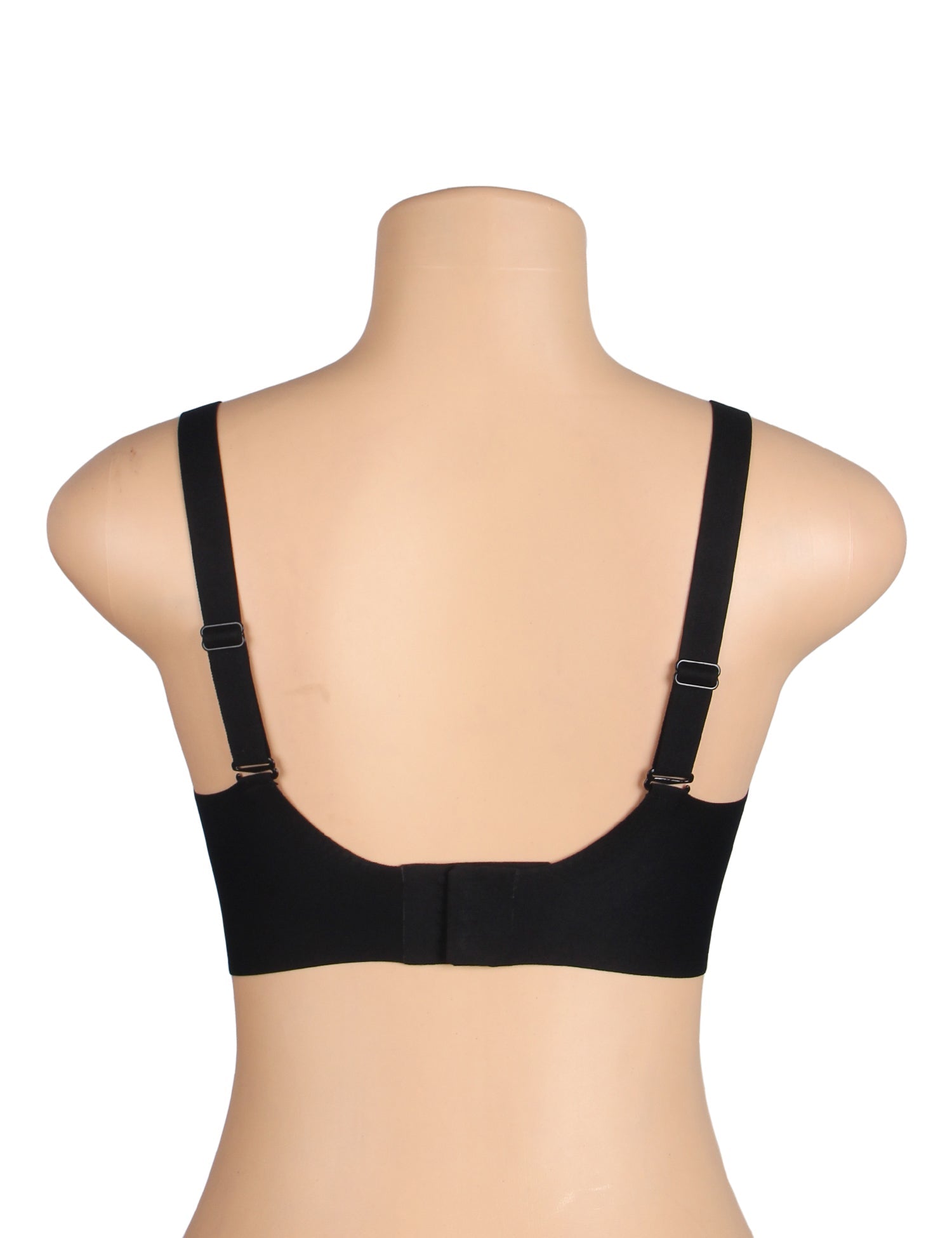 Black Seamless Wireless Bra with Jelly - Strip Support & Cross Mesh - TeaseFashion