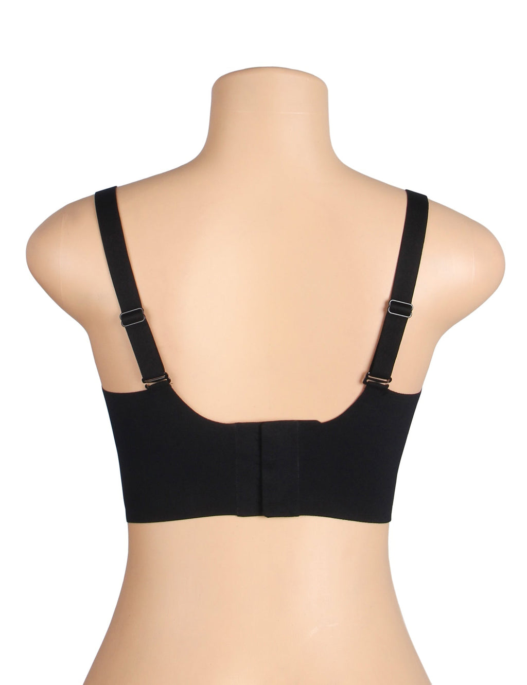 Black Seamless Wireless Bra with Jelly - Strip Support & Mesh V - Neckline - TeaseFashion