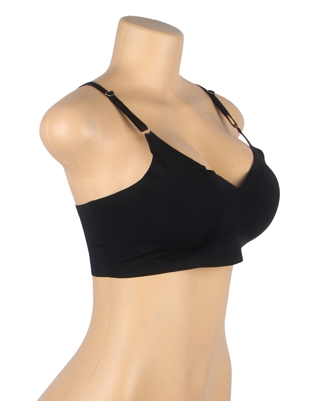 Black Seamless Wireless Bra with Removable Padding - TeaseFashion