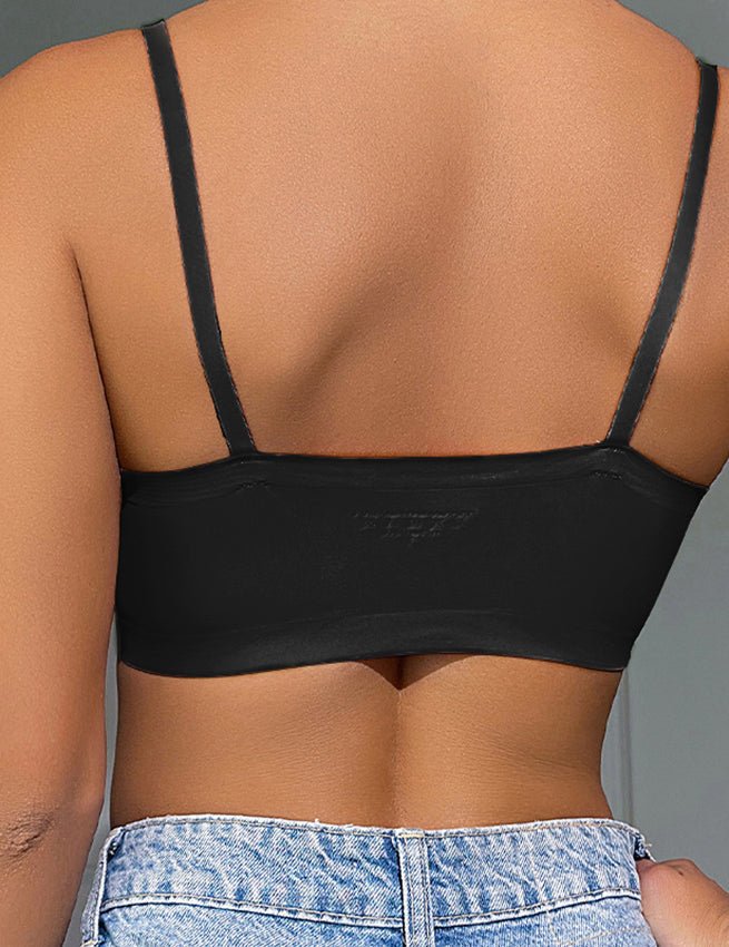 Black Seamless Wireless Bra with Removable Padding - TeaseFashion