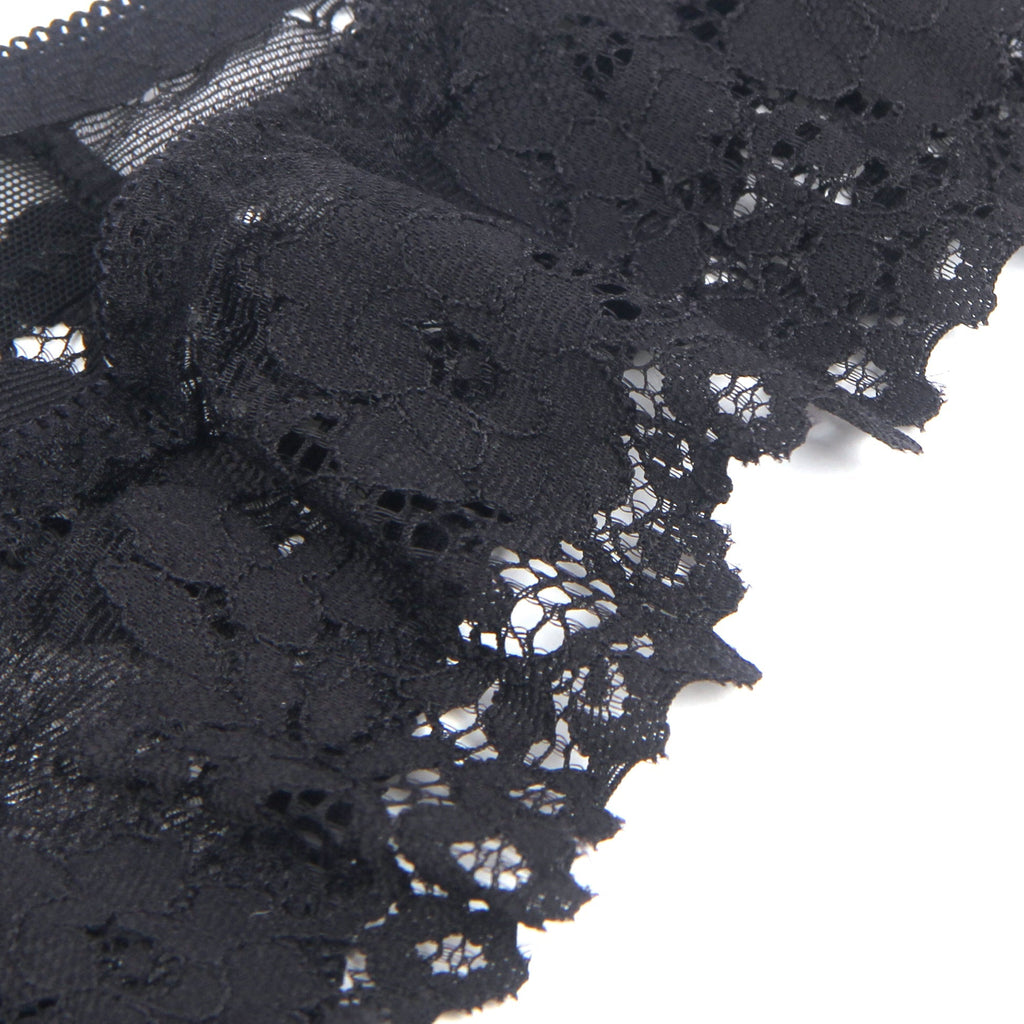 Black Sexy Floral Lace Panty - TeaseFashion