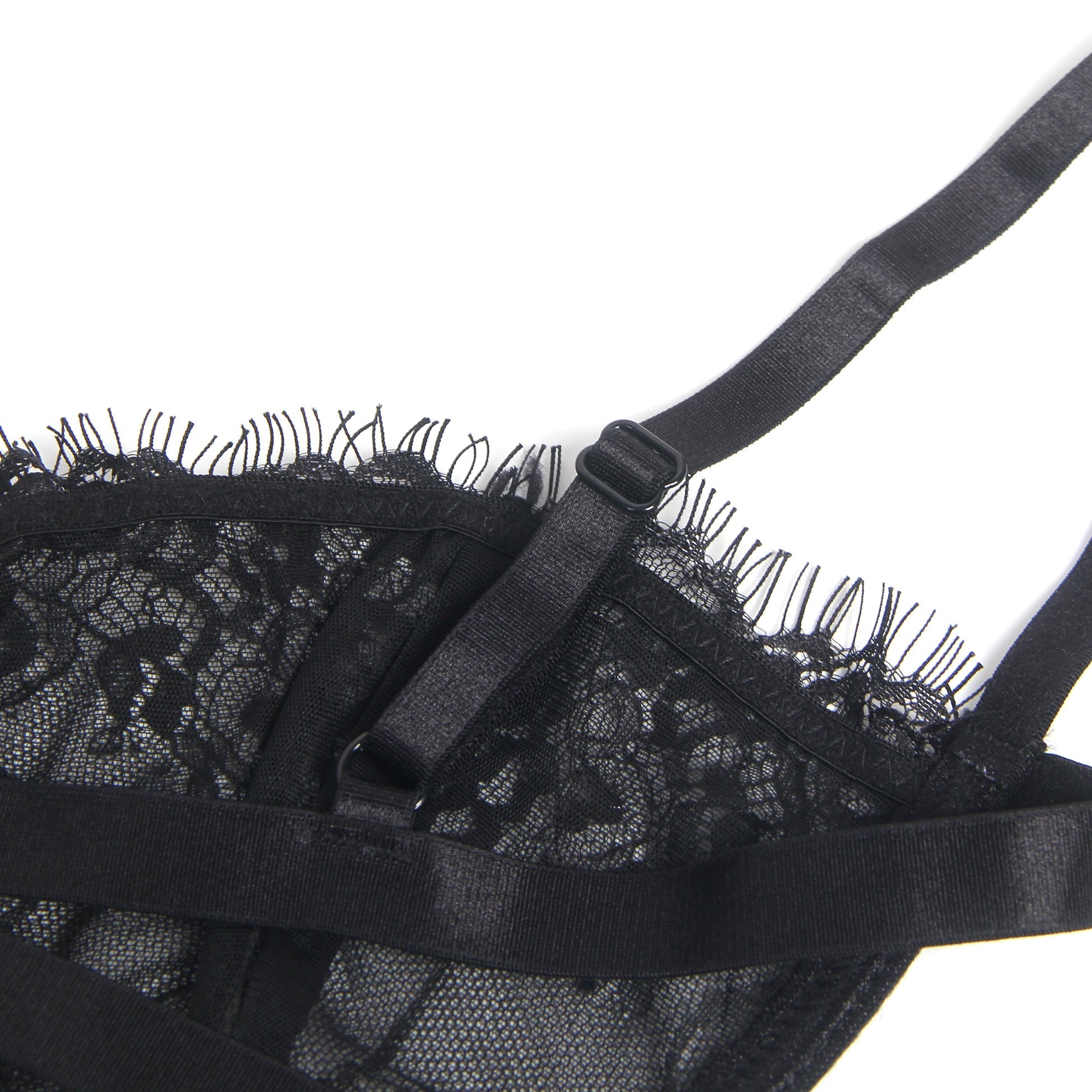Black Sexy Lace Bra Set - TeaseFashion