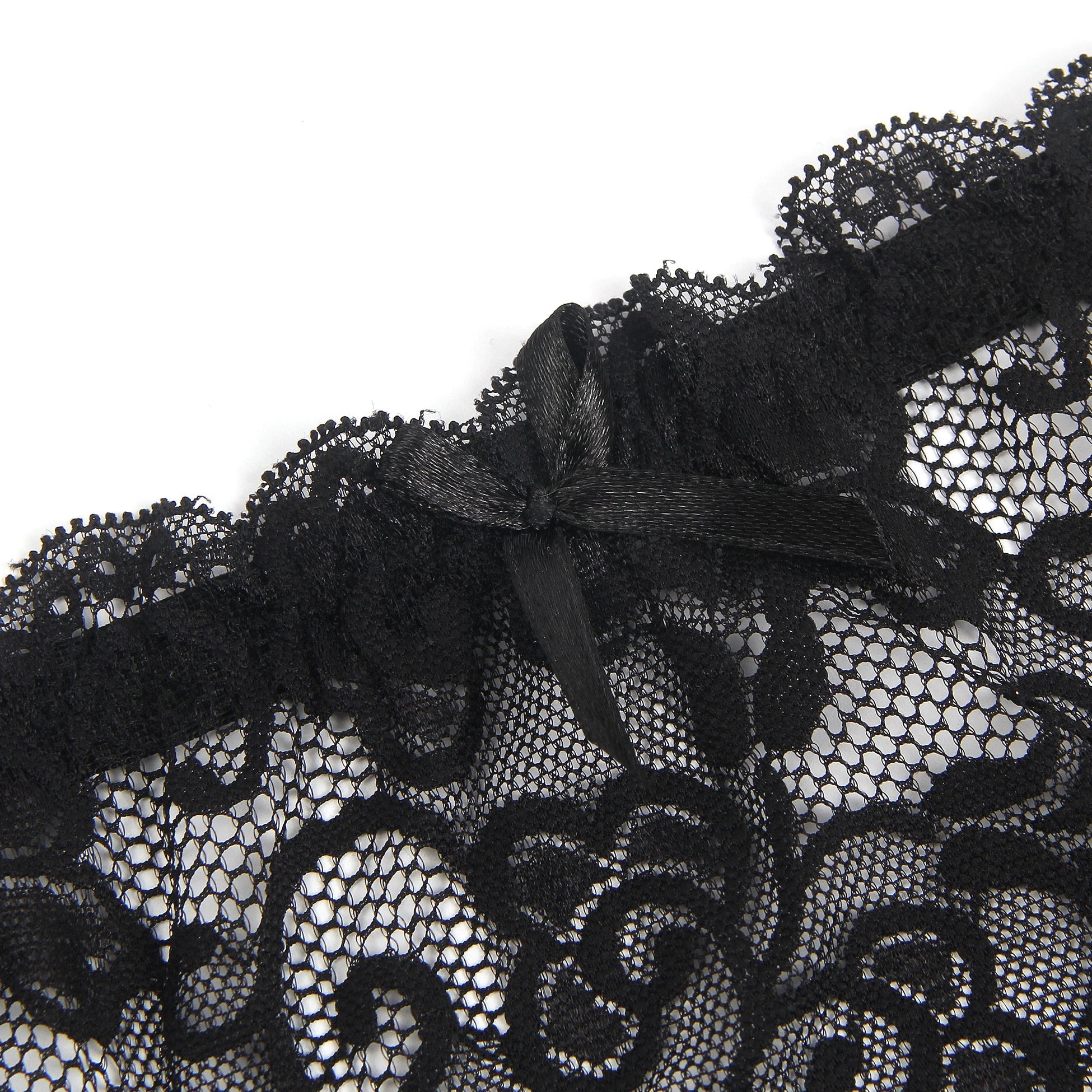 Black Sexy Lace Garter Belt With Metal Buckles - TeaseFashion