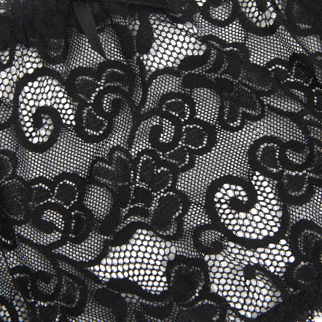 Black Sexy Lace Garter Belt With Metal Buckles - TeaseFashion