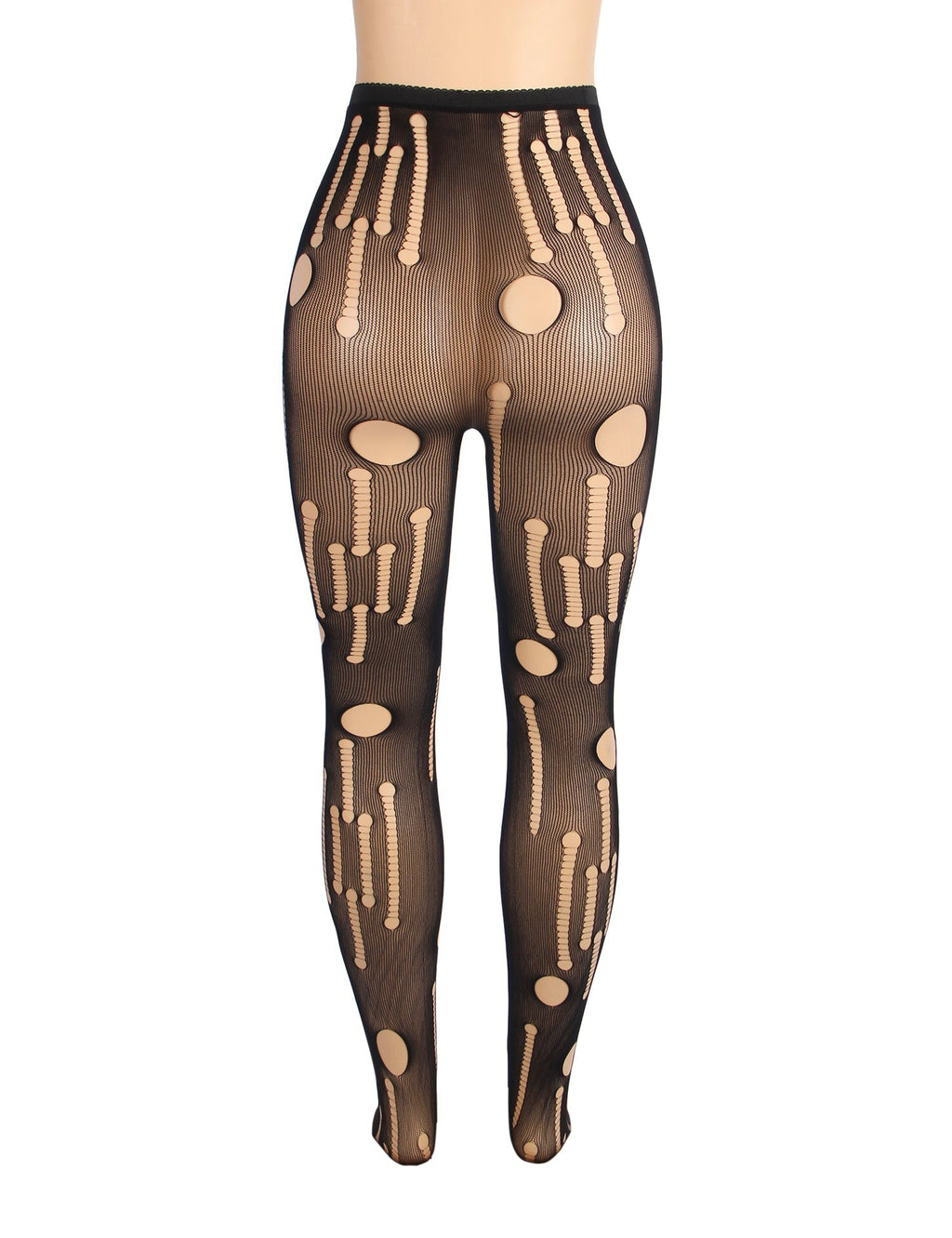 Black Sexy Torn Fishnet Pantyhose - TeaseFashion