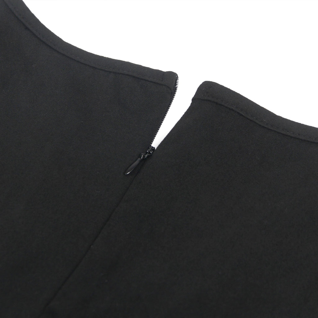 Black Sleeveless Deep V Bodysuit – Wrinkle - Resistant, Back Zipper & Snap Crotch - TeaseFashion