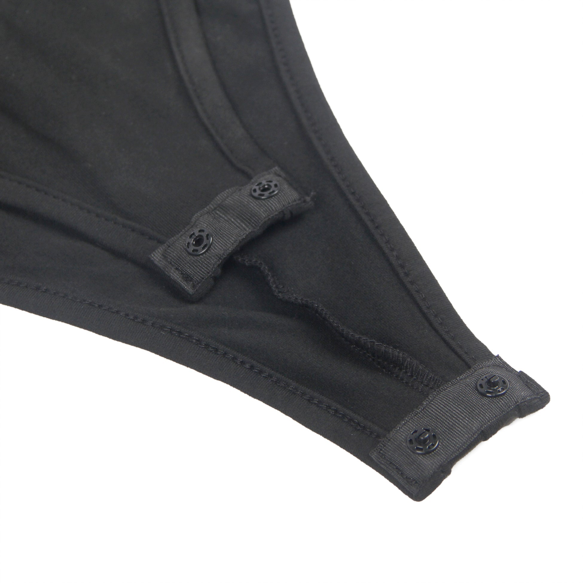 Black Sleeveless Deep V Bodysuit – Wrinkle - Resistant, Back Zipper & Snap Crotch - TeaseFashion