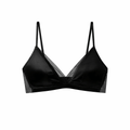 Black Stretch Lingerie Steel Ring Comfortable Silk Underwear Bra - TeaseFashion