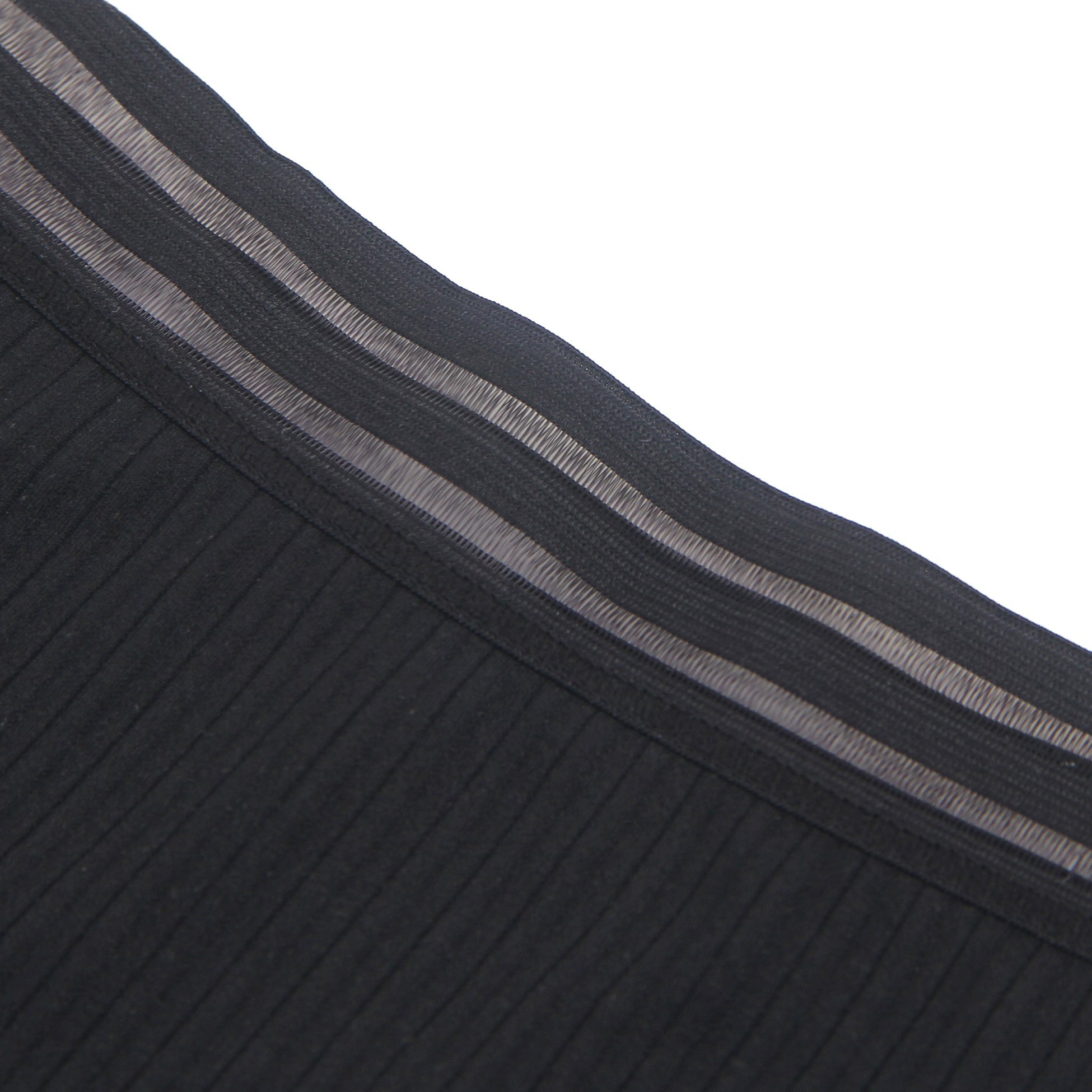 Black Striped Brief with Lace Hem & Cotton Gusset - TeaseFashion