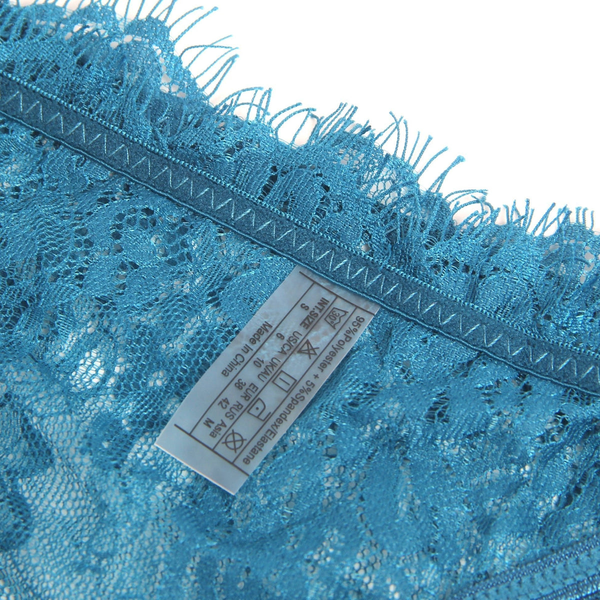Blue Eyelash Lace Bra Set – Underwire & Elastic Underbust Band - TeaseFashion