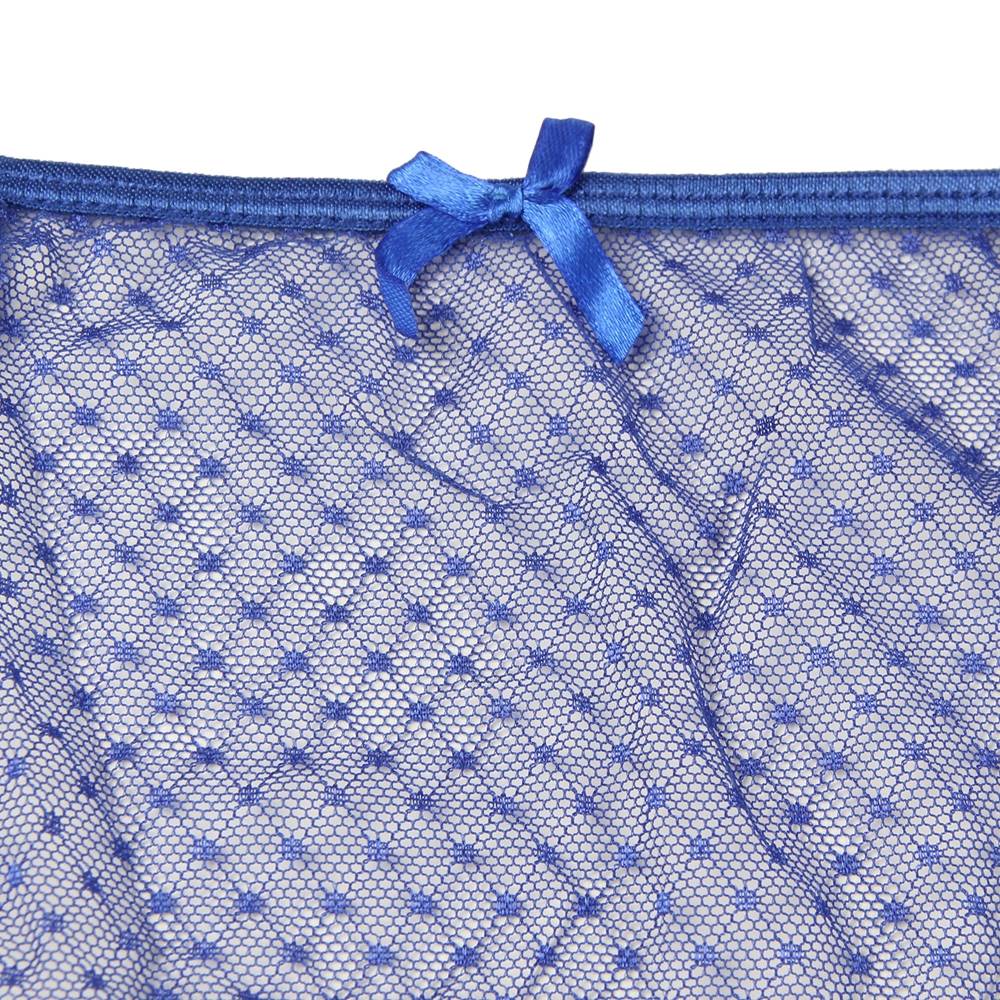 Blue High - Waist Lace Panty – Adjustable Straps & Cotton Gusset - TeaseFashion