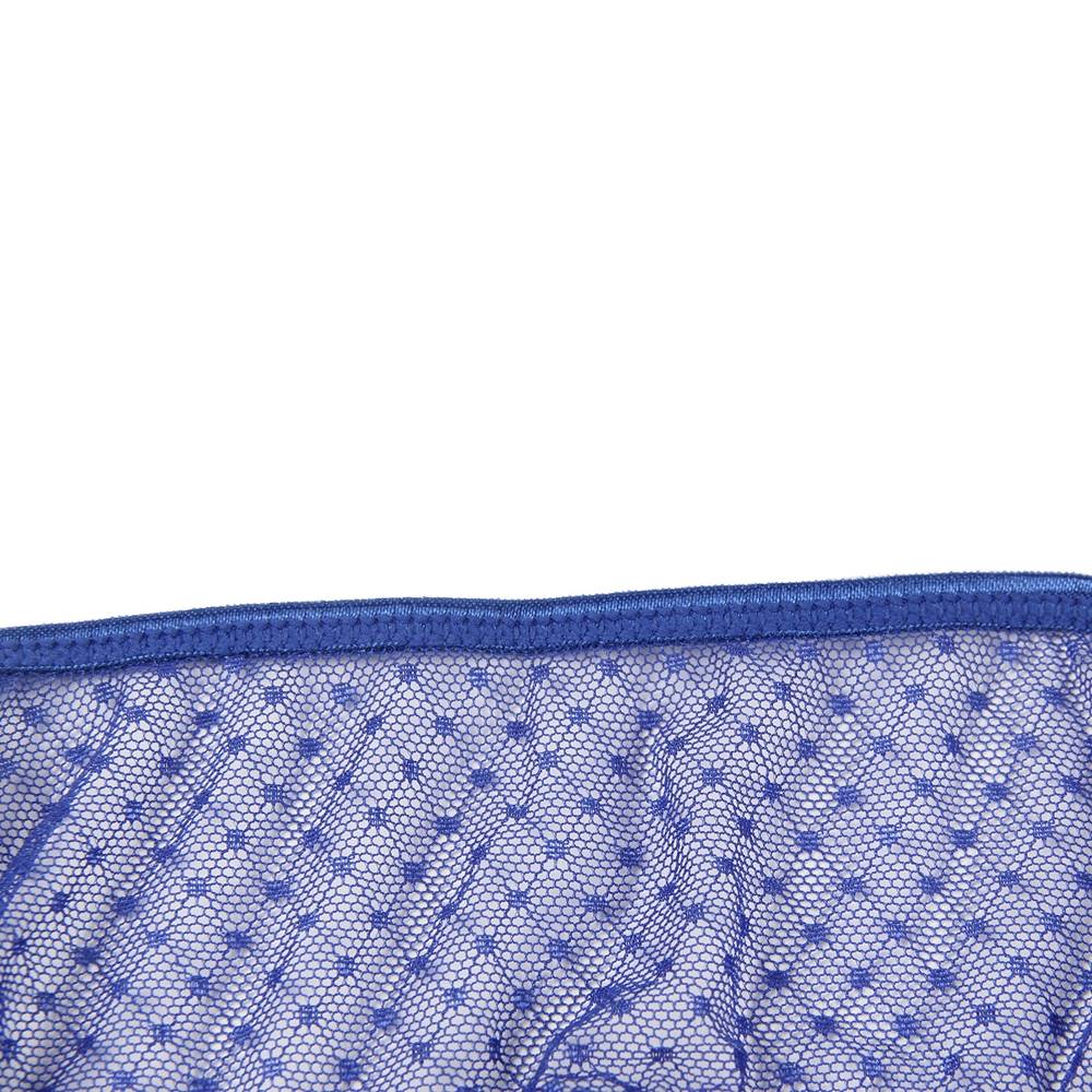 Blue High - Waist Lace Panty – Adjustable Straps & Cotton Gusset - TeaseFashion
