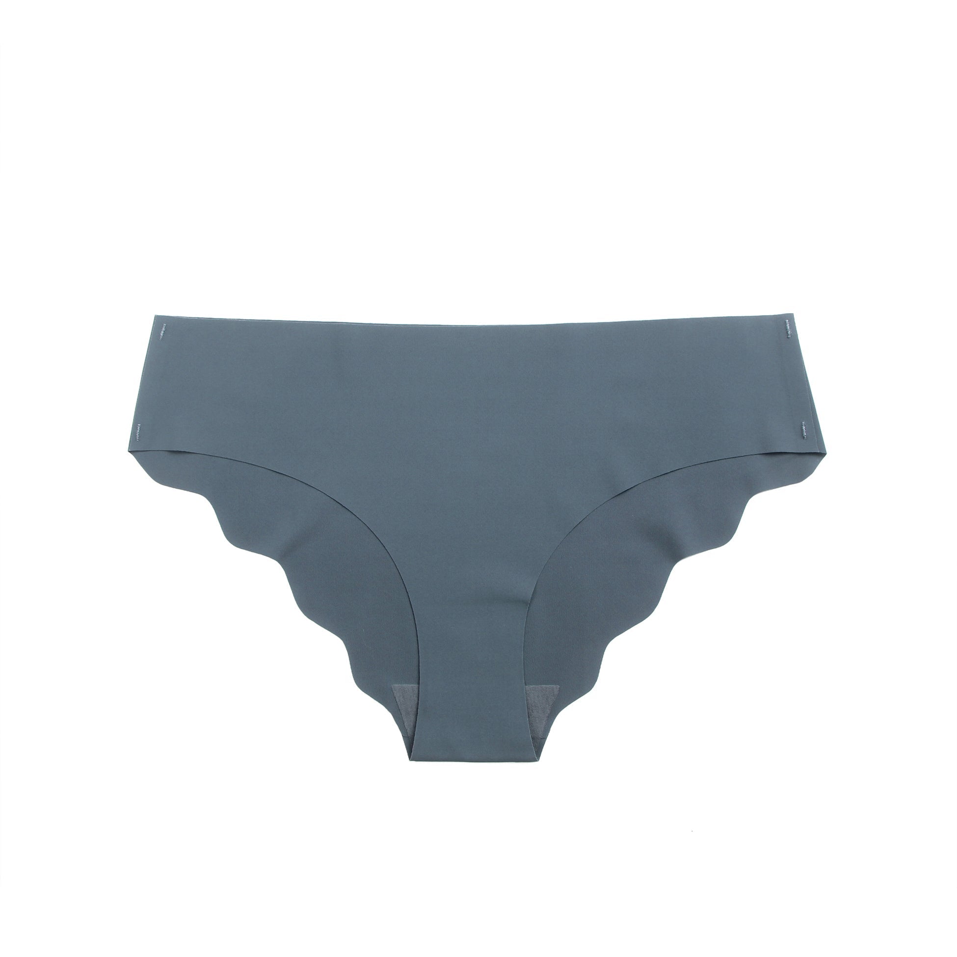 Blue Ice Silk Seamless Thong – Wavy Lace Hip Detail & Trimmable Leg Opening - TeaseFashion