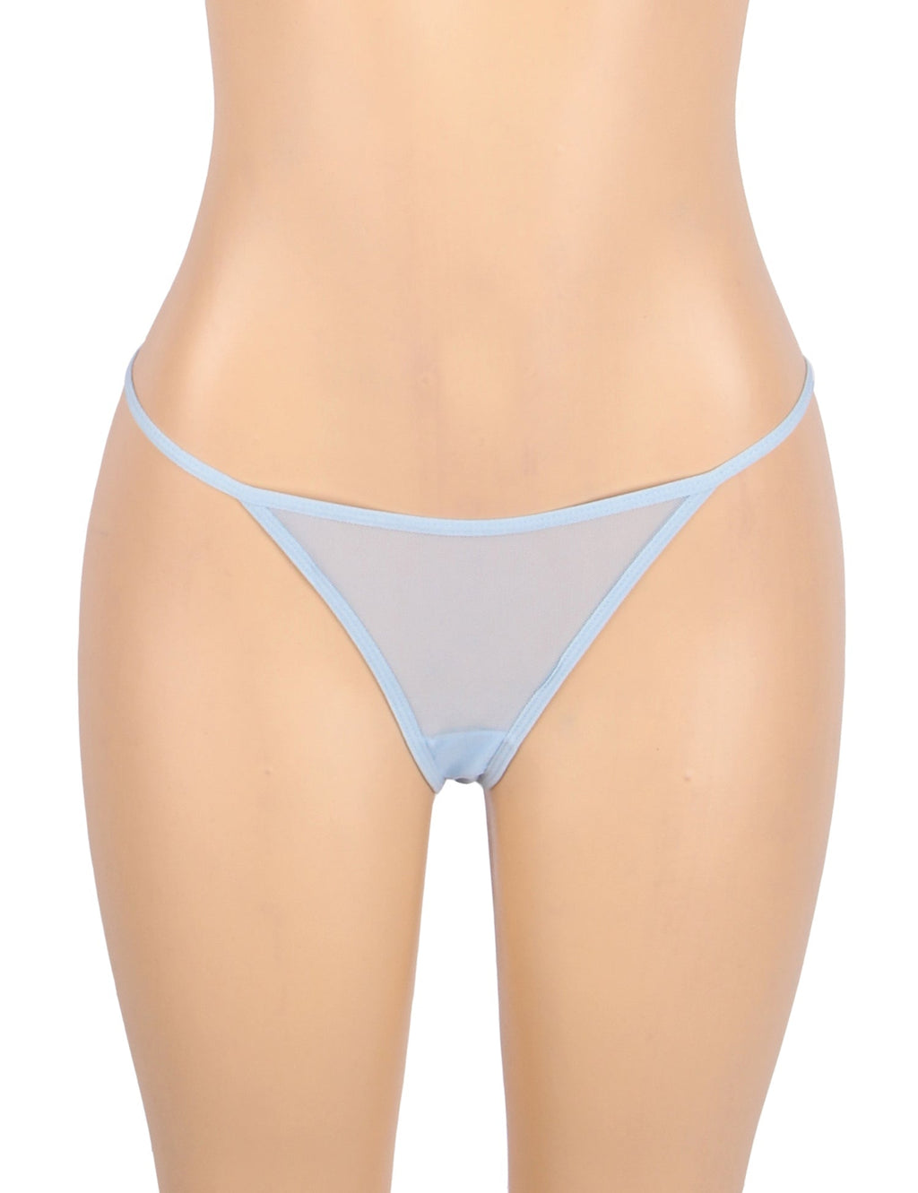 Blue Mesh Camisole Dress – Ribbon Bow Straps, Underwired, 3D Bows & Front Slit - TeaseFashion