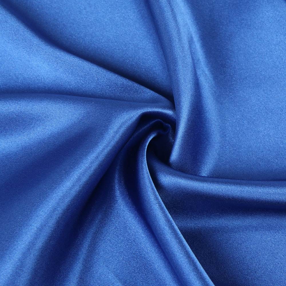 Blue Satin & Lace Open - Front Nightgown – Eyelash Lace Back & Cuffs, Internal Tie & Waist Belt - TeaseFashion