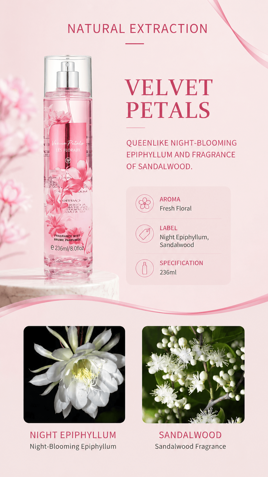 Body Midnight Spray Mist Perfume – Velvet Petals | Floral Woody Fine Fragrance Mist - TEASEFASHION