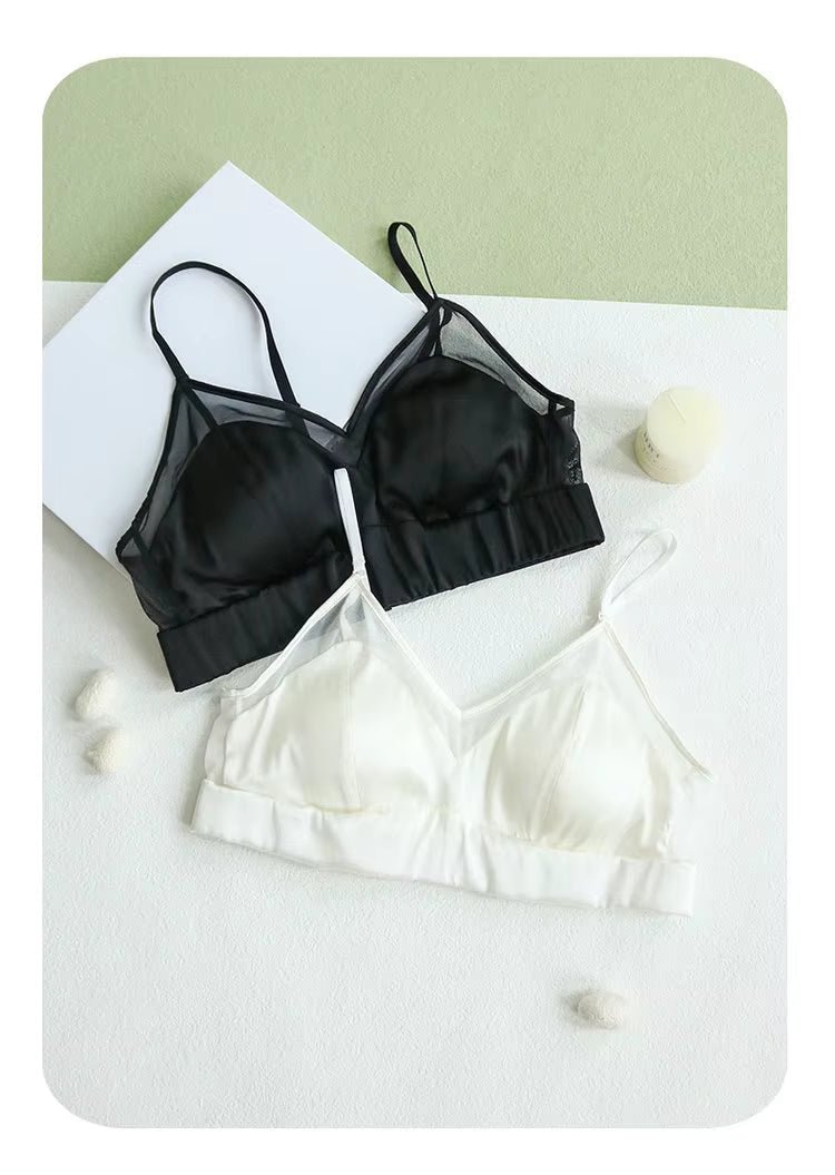 Brown Silk Lingerie Bra - TeaseFashion
