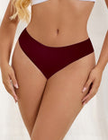 Burgundy High - Stretch Seamless Triangle Panty – Low Waist & Trimmable Leg Opening - TeaseFashion