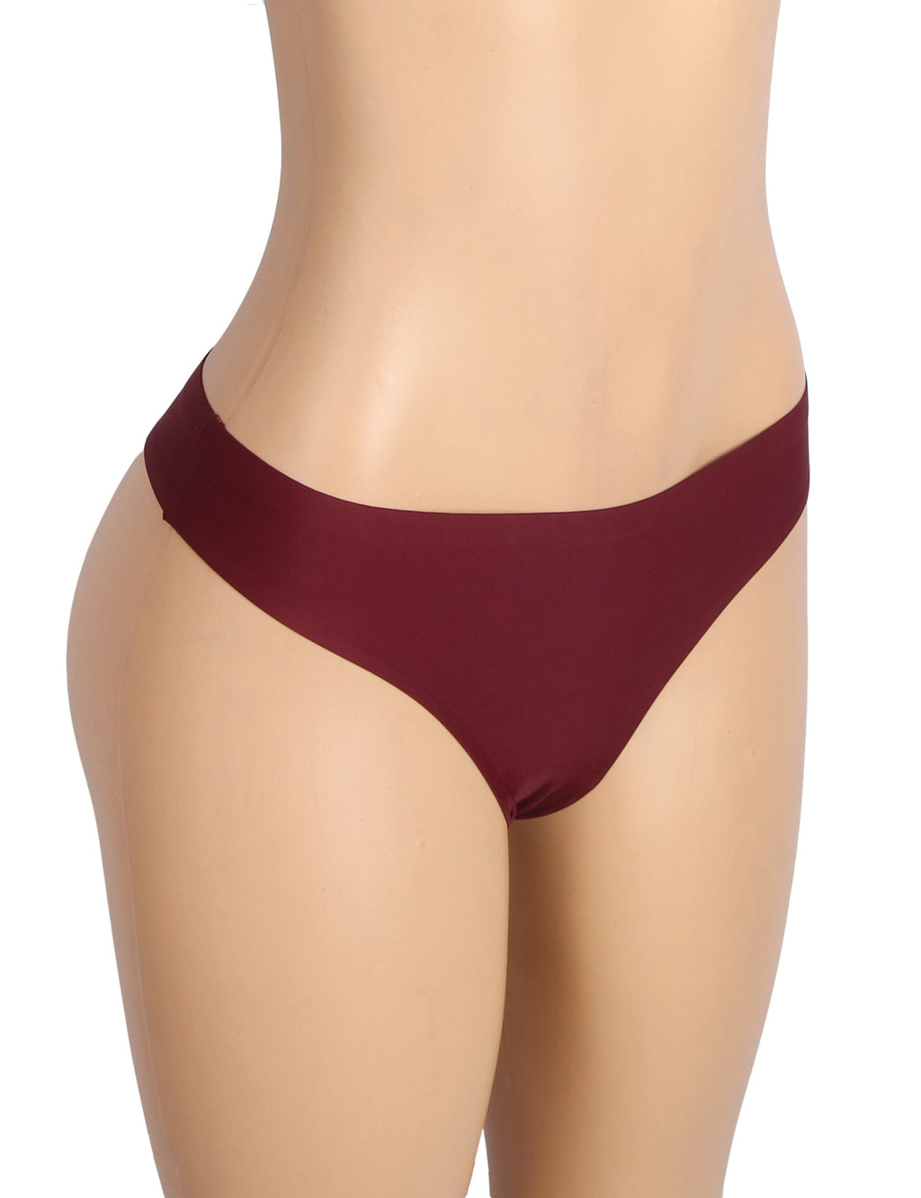 Burgundy High - Stretch Seamless Triangle Panty – Low Waist & Trimmable Leg Opening - TeaseFashion