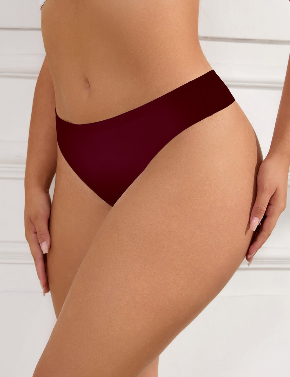 Burgundy High - Stretch Seamless Triangle Panty – Low Waist & Trimmable Leg Opening - TeaseFashion