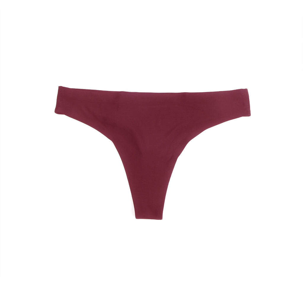 Burgundy Sexy High Elastic Low Waist Seamless Panty - TeaseFashion