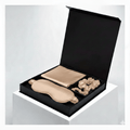 Champagne Luxury 100% Mulberry Silk Pillow case Sleep, Eye Mask Blind and Scrunchies Gift Set - TeaseFashion