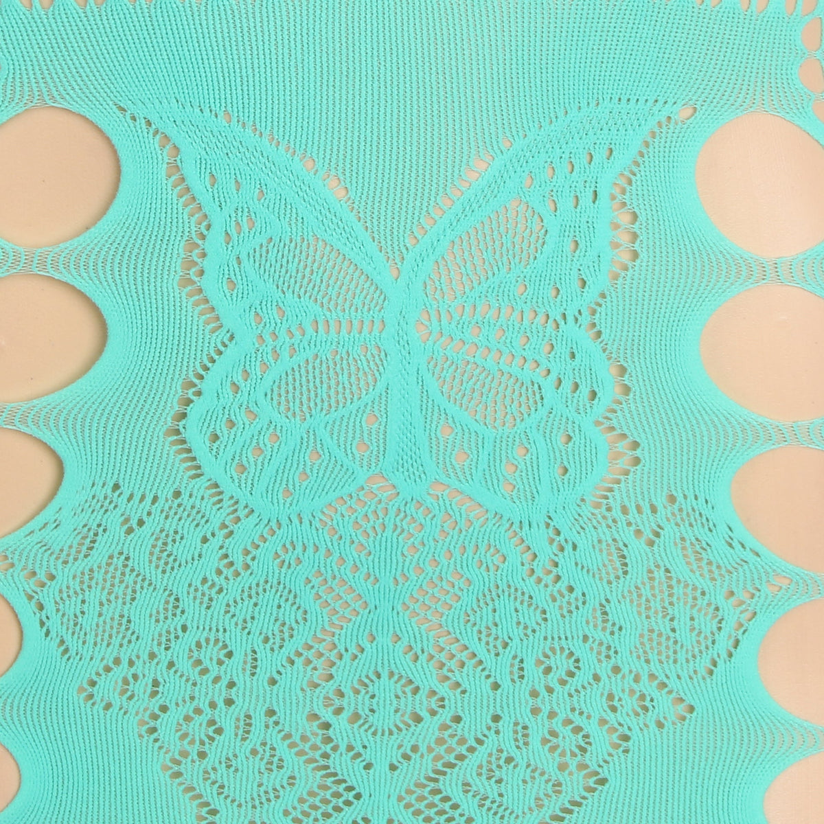 Cyan Glow - in - the - Dark Floral Jacquard Halter Backless Irregular - Cutout Bodysuit Dress - TeaseFashion