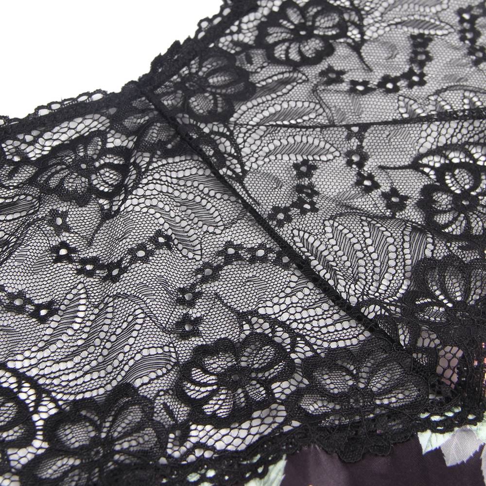Floral Print Lace - Up Babydoll Without Underwire - TeaseFashion