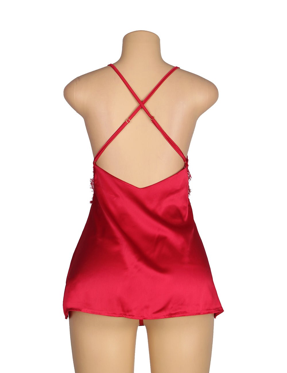 Floral - Trim Babydoll – Criss - Cross Back Straps - TeaseFashion