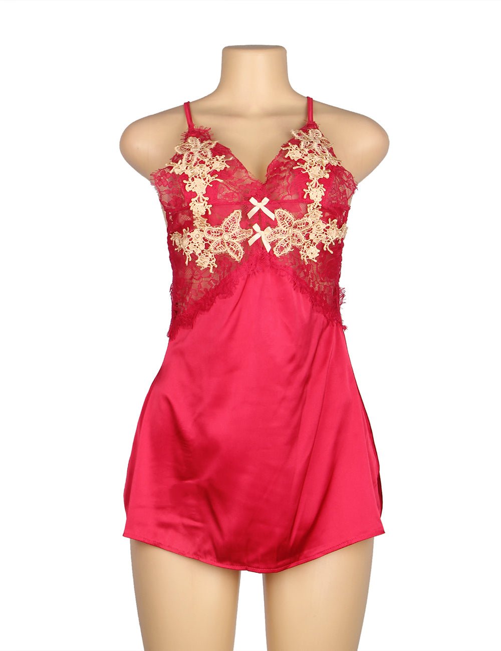 Floral - Trim Babydoll – Criss - Cross Back Straps - TeaseFashion