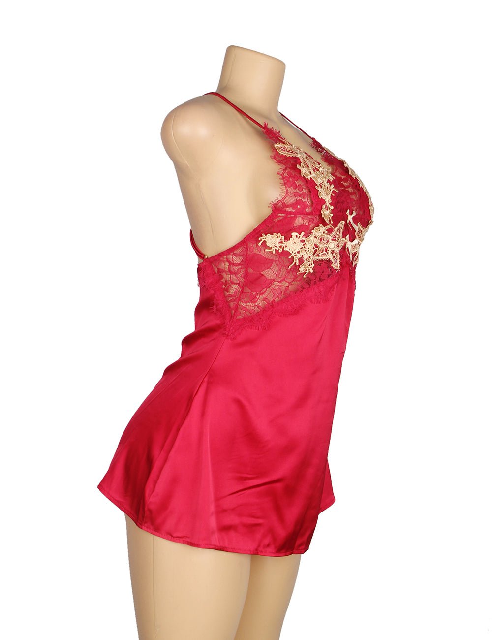 Floral - Trim Babydoll – Criss - Cross Back Straps - TeaseFashion