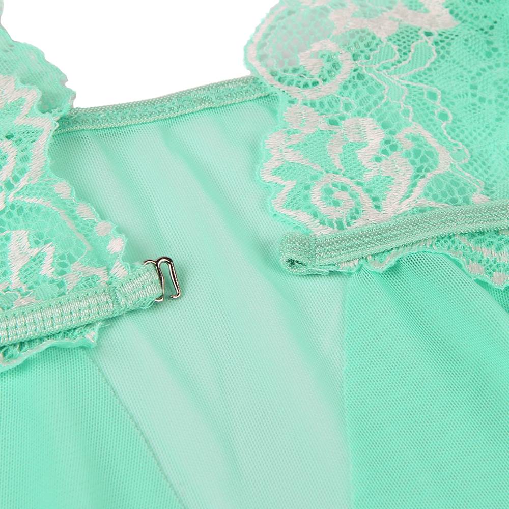 Green Lace - Stitched Sheer Babydoll – Irregular Asymmetric Skirt - TeaseFashion