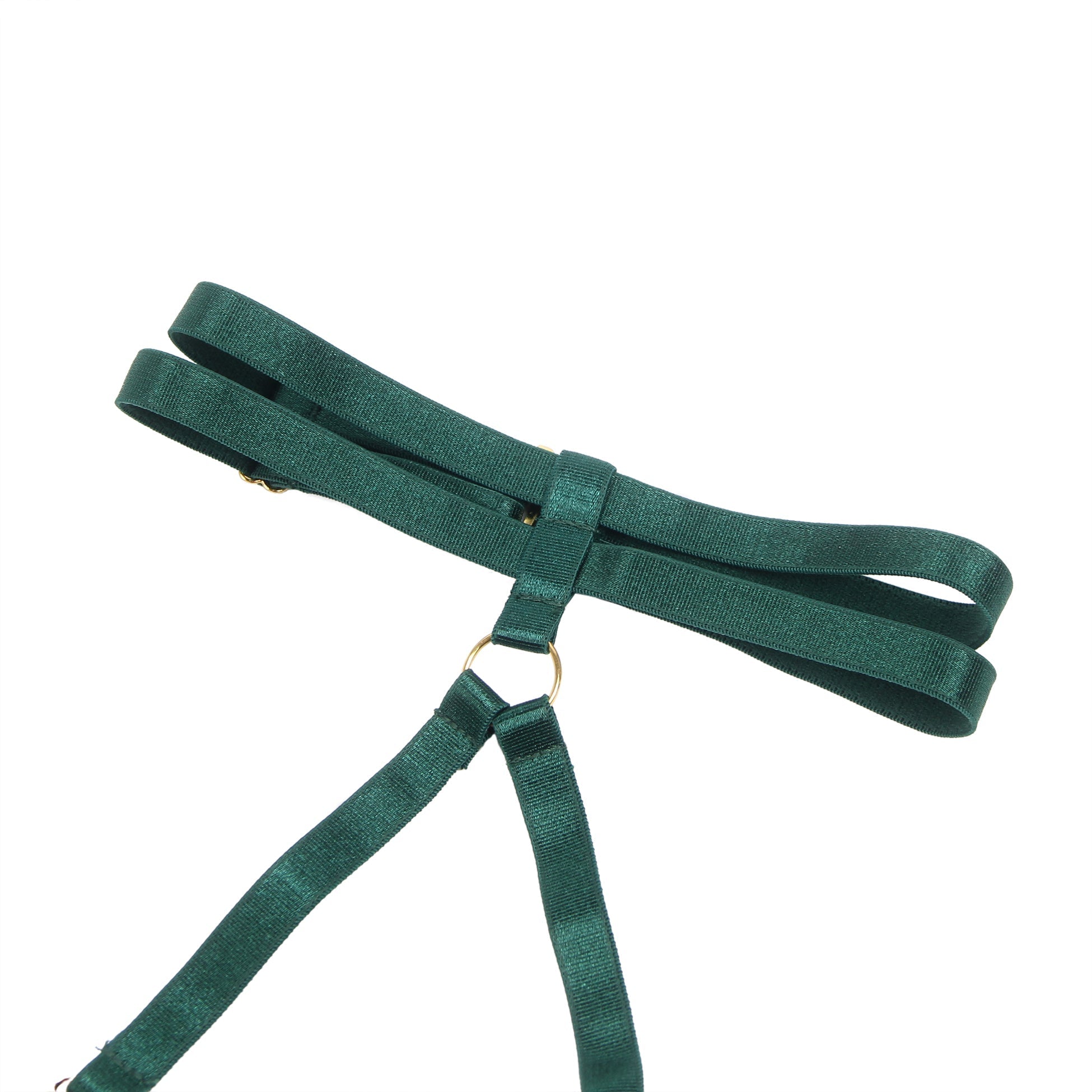 Green Velvet Hollow - Cut Halter Bra Set – Underwire & Metal Buckle - TeaseFashion